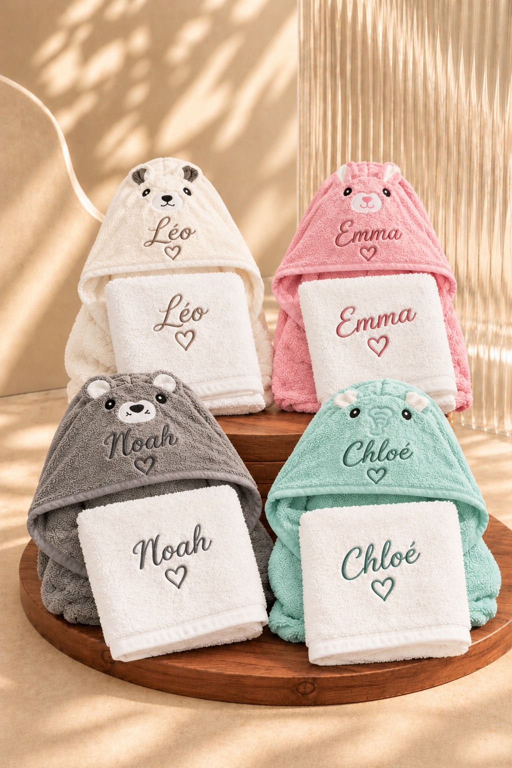 Coffret bain bébé personnalisé cape et serviette - EB CRÉATIONS 