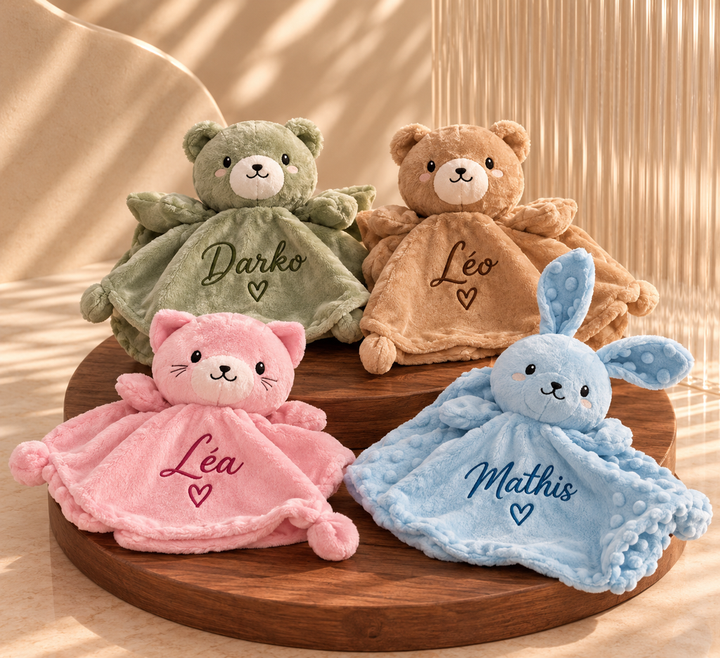 Doudou personnalisé avec prénom - EB CRÉATIONS 