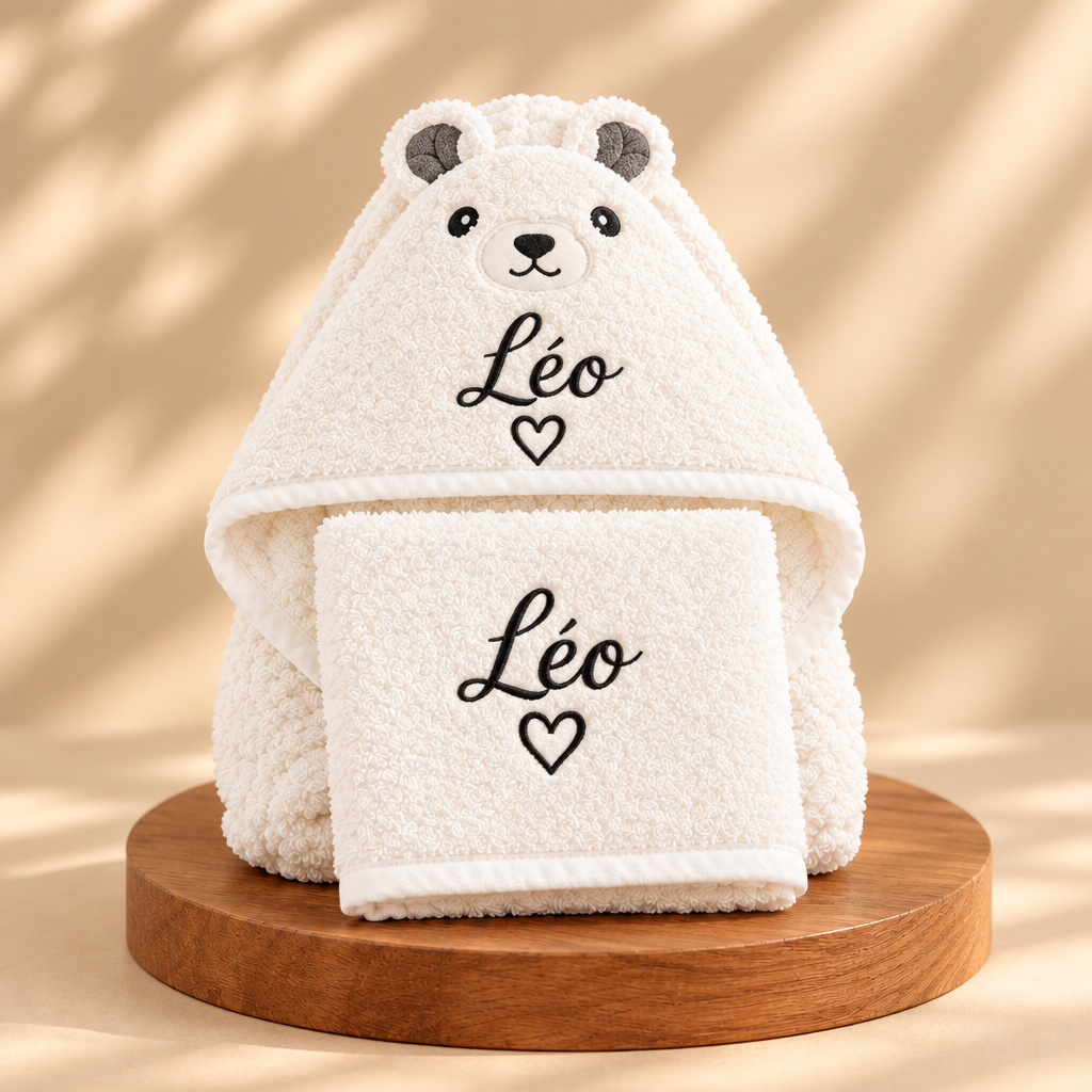 Coffret Bain Bébé Personnalisé – Cape & Serviette