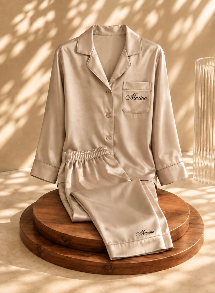 Pyjama satin personnalisé - EB CRÉATIONS 
