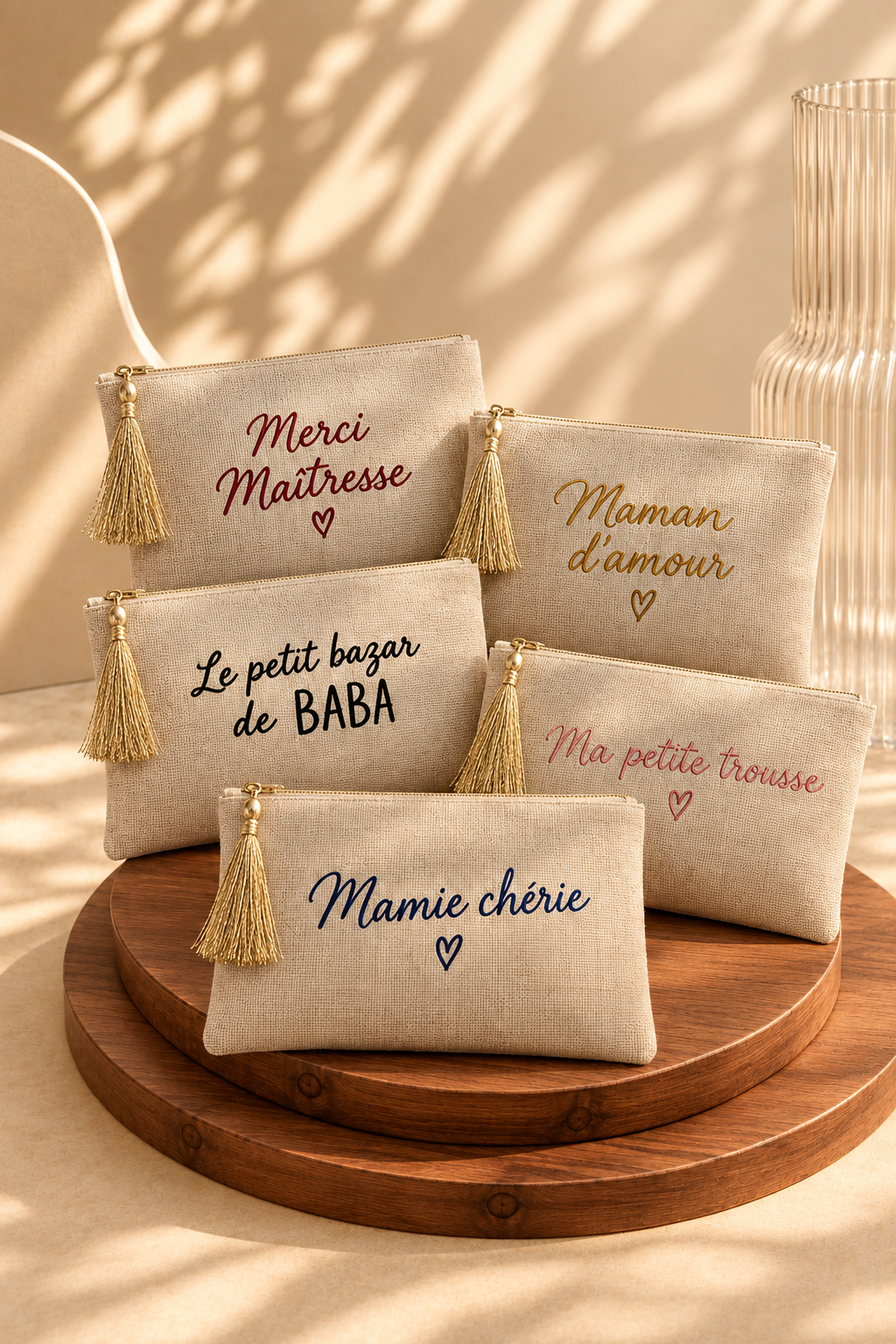 Trousse personnalisée prénom initial et motif - EB CRÉATIONS 