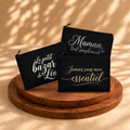 Pochettes noires personnalisées avec calligraphies plus travaillées